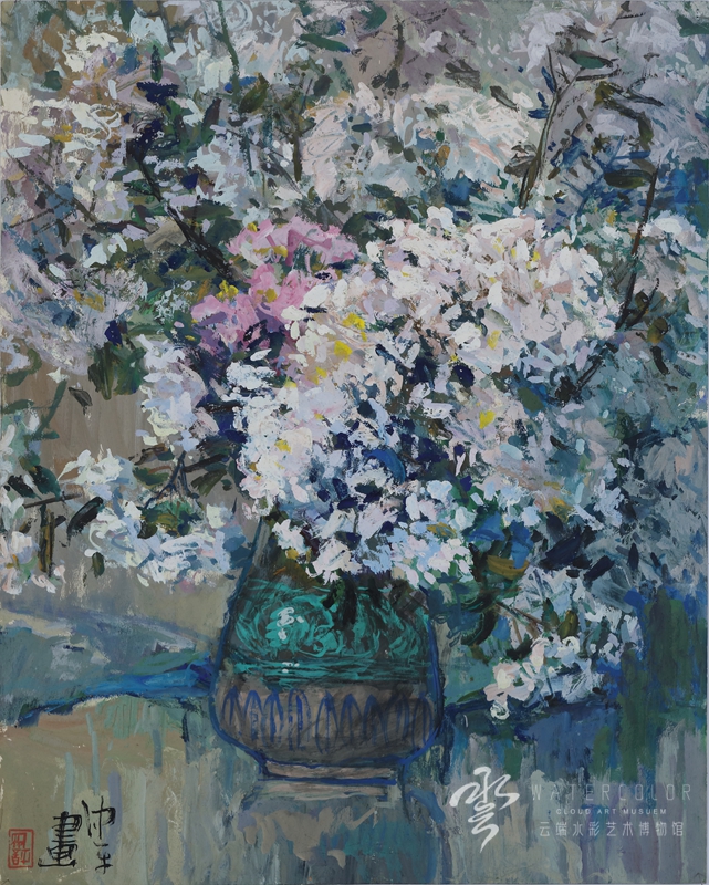 徐仲平 《紫薇花》 49*39cm 1975年